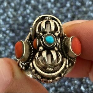 Silver and Turquoise Statement Ring